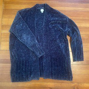A New Day chunky chenille blue/gray open cardigan